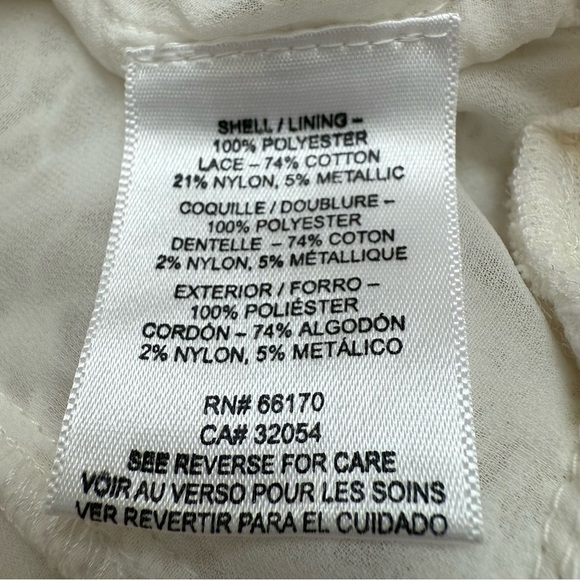 EUC Verb by Anthropologie Elegant White Lace Beaded Ruffle Bohemian Top - Picture 11 of 12